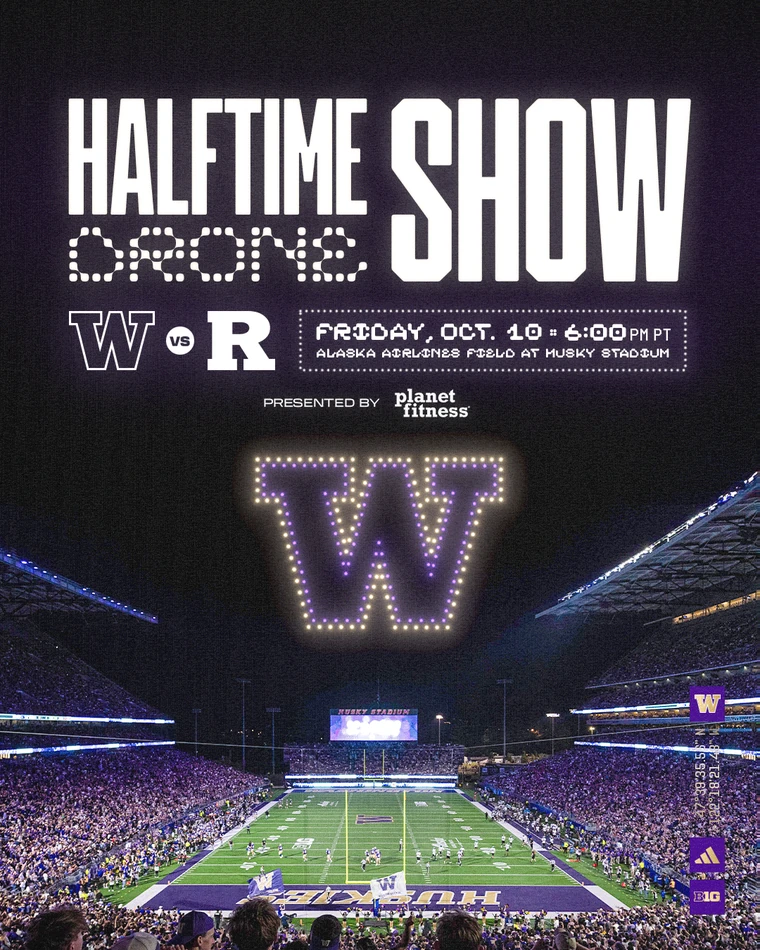 Halftime drone show graphic