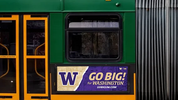 The side panel on a Sound Transit bus