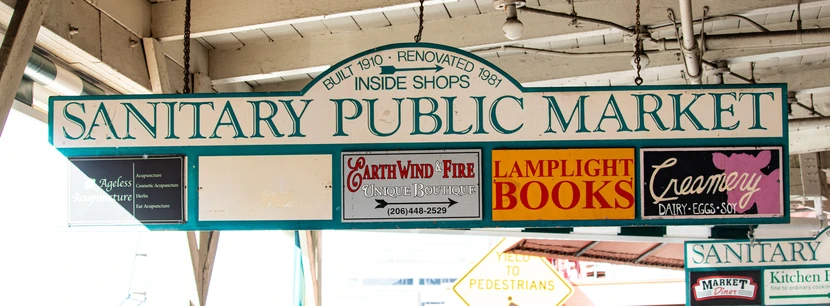 Sanitary Public Market sign