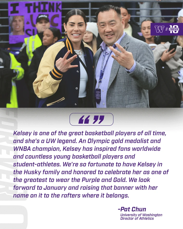 Quote graphic from UW Athletic Director Pat Chun