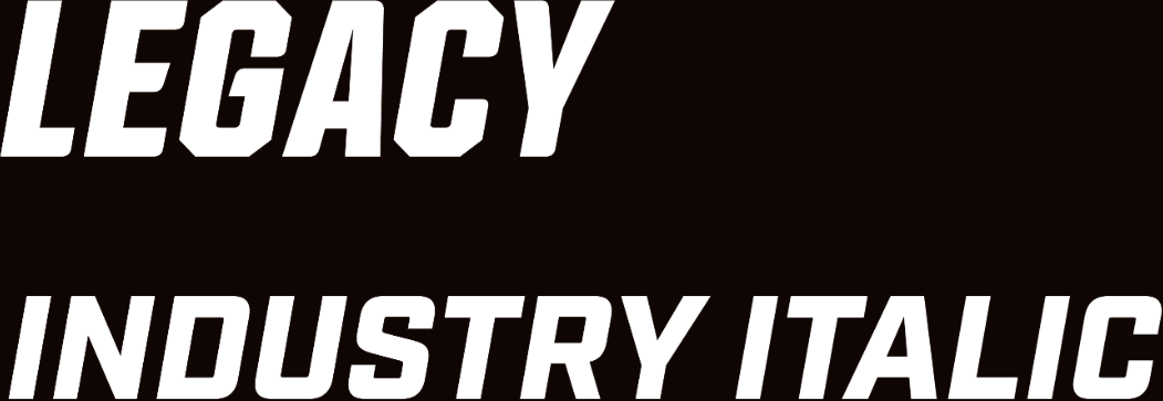 Legacy and Industry Italic type specimens