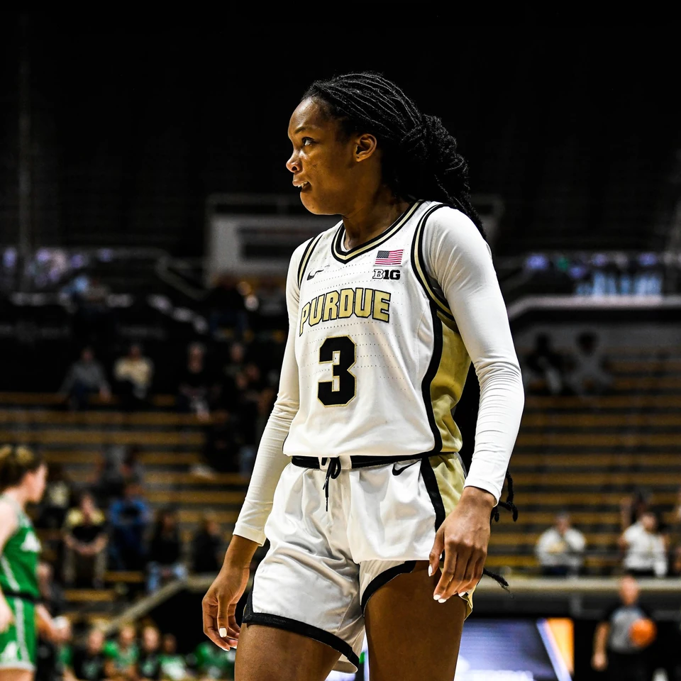 Purdue's Jayla Smith standing on the court
