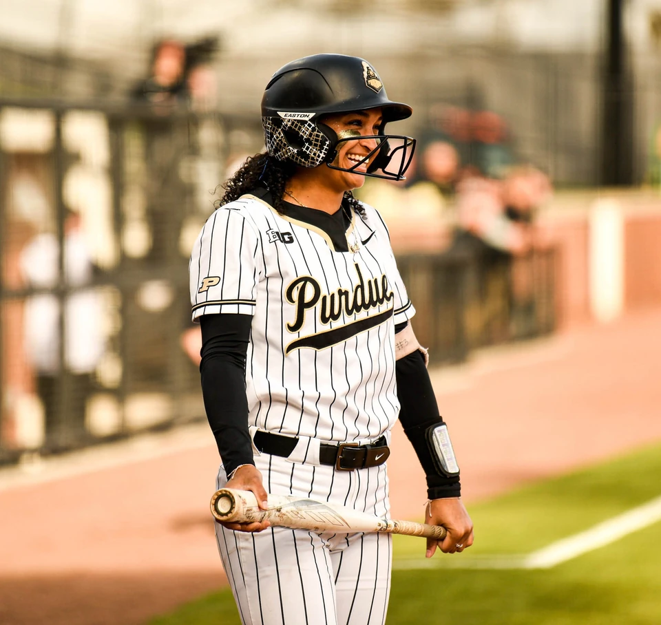 Purdue batter smiling at the plate