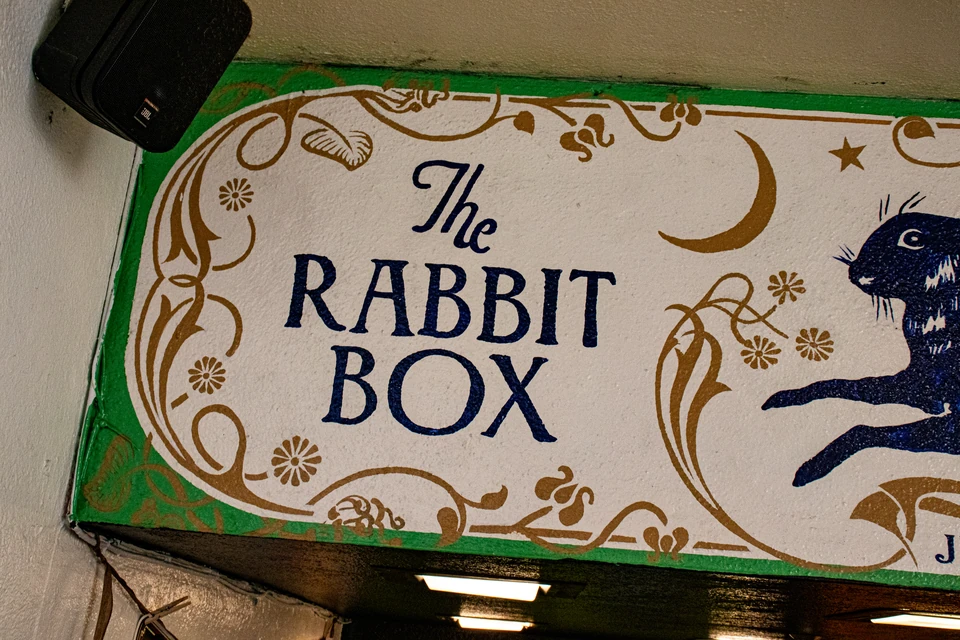 The Rabbit Box sign at Pike Place